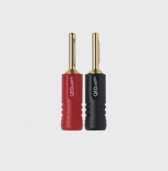 QED Banana plug (screw diameter 0,75 - 4 mm) goldplated pair black/red
